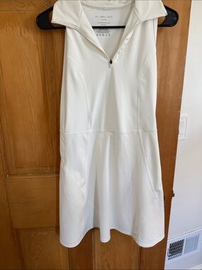 Sincerely Jules White Sleeveless Zip Polo Midi Dress